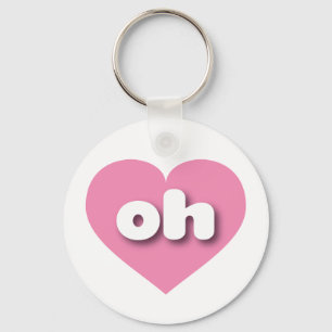 Ohio pink heart - I love oh Key Ring