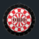 OHIO Red Black And White Dartboard<br><div class="desc">OHIO Red Black And White Dart Board with customisable text. 🎯Change to your text by selecting the personalisation option. Please let me know if you have additional questions and because Zazzle's customer support handles the customer experience you may reach Zazzle customer support by chat, phone or email as explained in...</div>