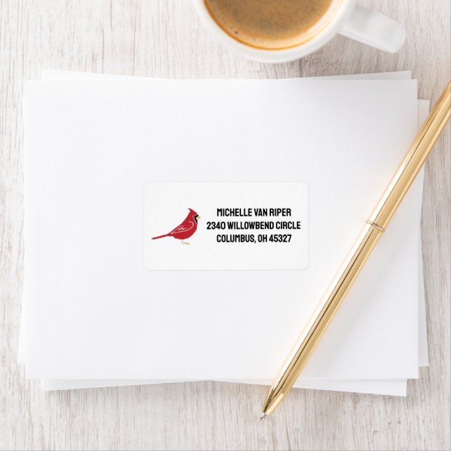 Ohio Red Cardinal Return Address Label (Insitu)