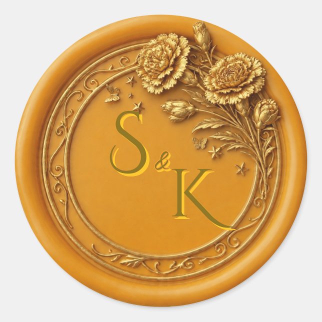 Ohio Red Carnation Wax Seal Sticker (Front)
