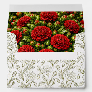 Ohio Red Carnation Wedding Envelope