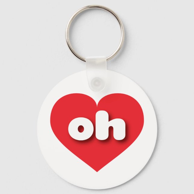 Ohio red heart - I love oh Key Ring (Front)