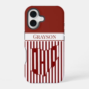 Ohio Red Stripe iPhone 16 Case