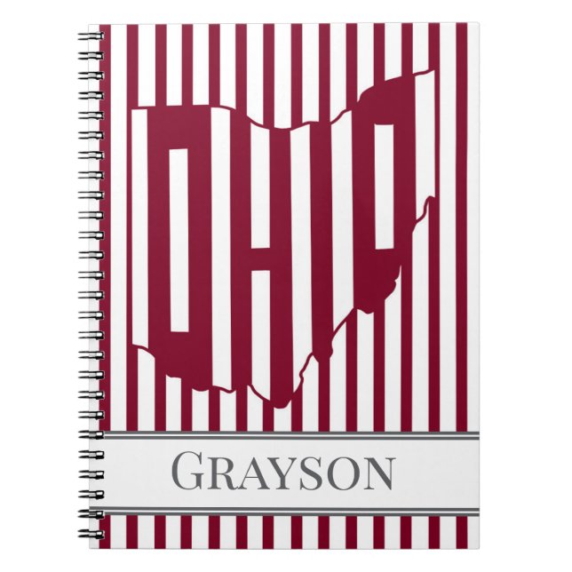 Ohio Red Stripe Notebook (Front)