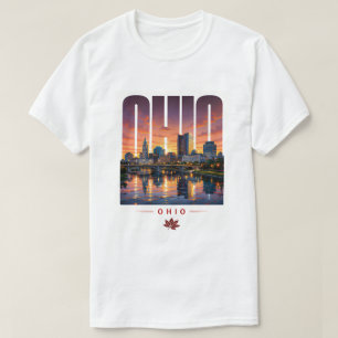 Ohio Riverfront Skyline Midwest City Lights T-Shirt