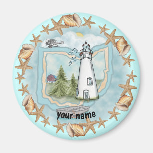 Ohio Shells Lighthouse magnet
