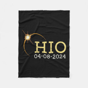 Ohio Solar Eclipse 2024 Totality April 8 Women Men Fleece Blanket