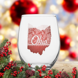 Ohio Souvenir Gift Stemless Wine Glass
