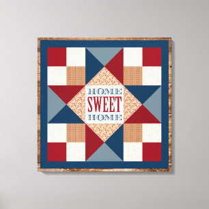 Ohio Star Quilt Block - Home Sweet Home Canvas Print