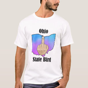 Ohio state bird t-shirt middle finger color