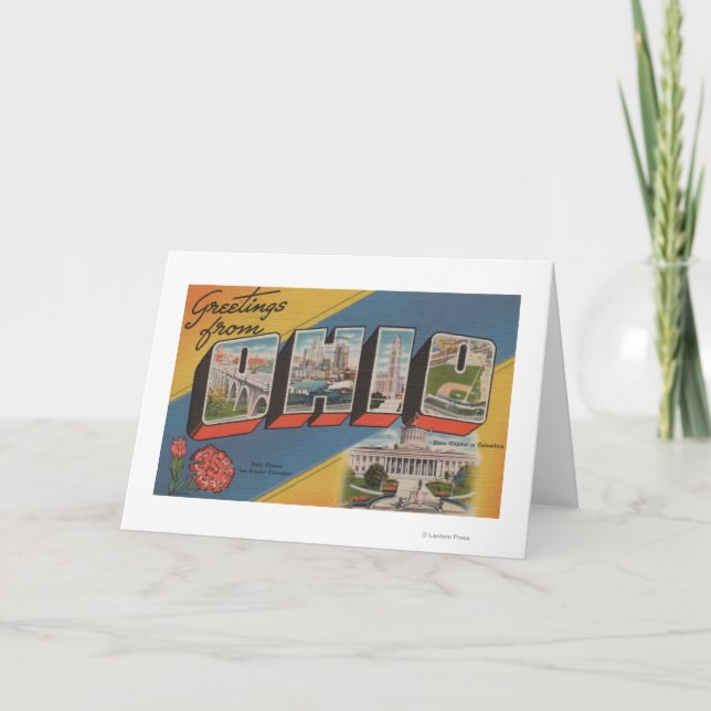 Ohio (State Capital/Flower) - Large Letter Scene Card (Front)
