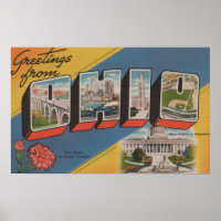 Ohio (State Capital/Flower) - Large Letter Scene
