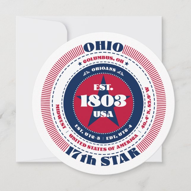 Ohio State Circular Typography Flat Card (Front)