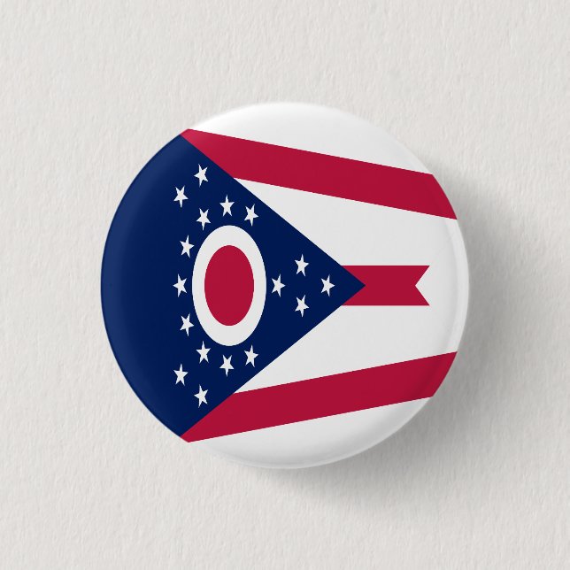 Ohio State Flag 3 Cm Round Badge (Front)