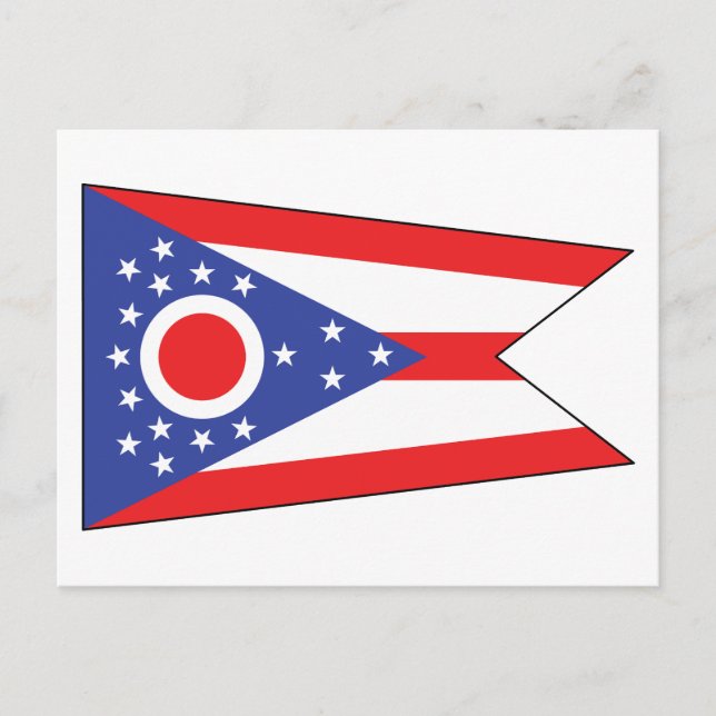 Ohio State Flag Buckeye State Unique Pennant Blue  Postcard (Front)