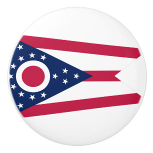 Ohio State Flag Ceramic Knob