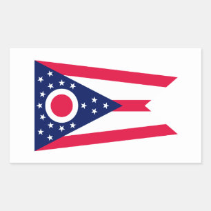 Ohio State Flag Design Decor Rectangular Sticker