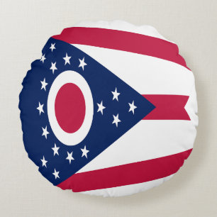 Ohio State Flag Round Cushion