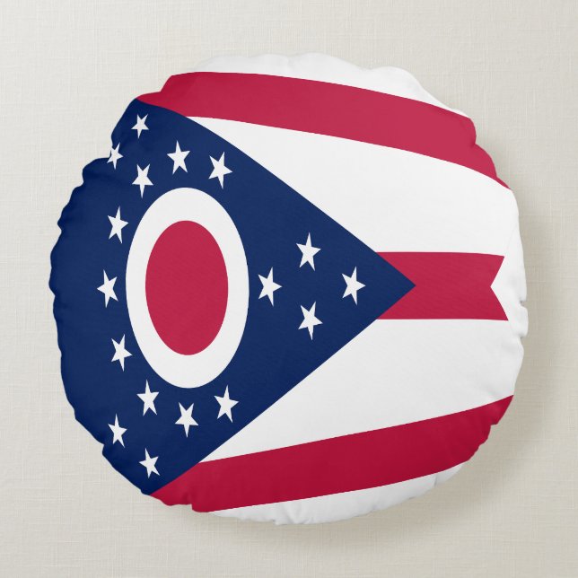 Ohio State Flag Round Cushion (Front)
