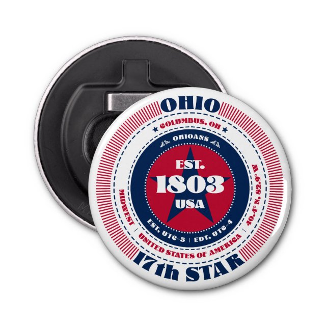 Ohio State Information Circle Bottle Opener (Front)