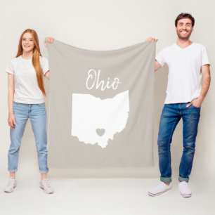Ohio state map love home fleece blanket