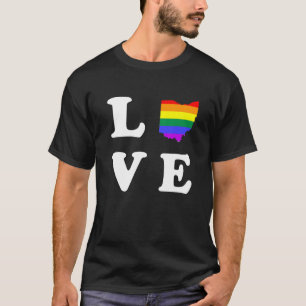 Ohio State Map Love Lgbt Gay Rights Pride Ally T-Shirt