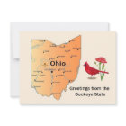 Ohio  State Map Postcard