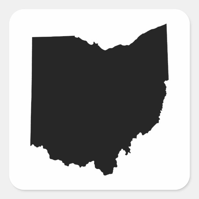 Ohio State Outline Square Sticker (Front)