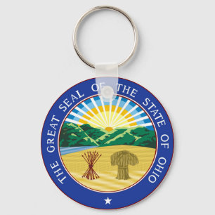 Ohio state seal america republic symbol flag key ring