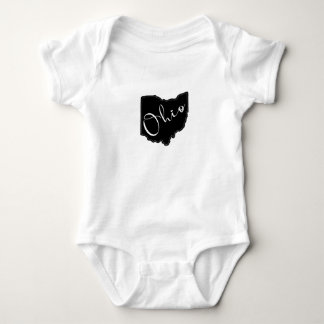 Ohio State Shape Outline - Ohio Map Outline Baby Bodysuit