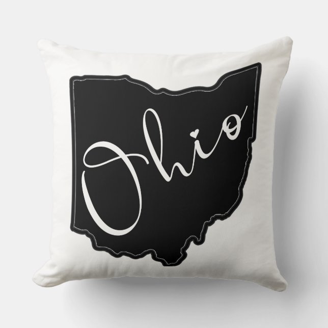 Ohio State Shape Outline - Ohio Map Outline Cushion (Front)