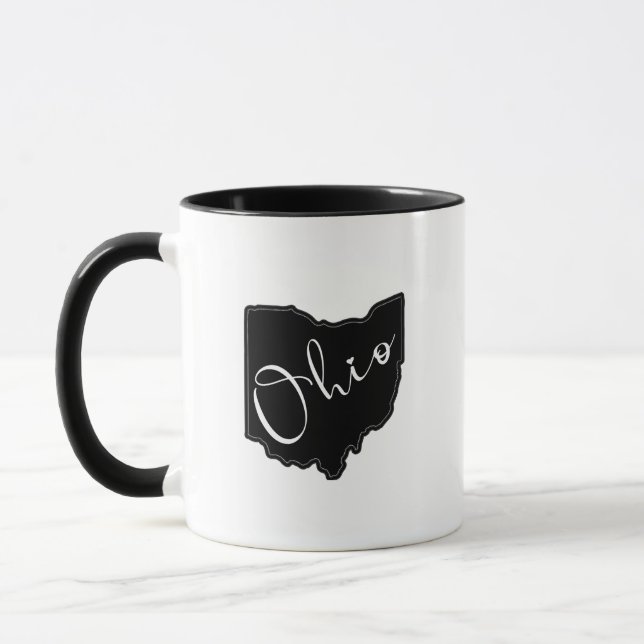 Ohio State Shape Outline - Ohio Map Outline Mug (Left)
