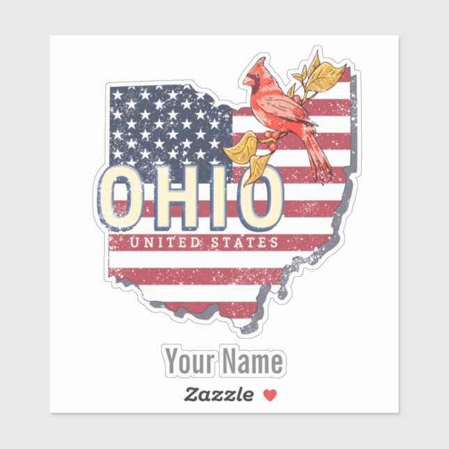 Ohio State United States Retro Map Vintage USA (Sheet)