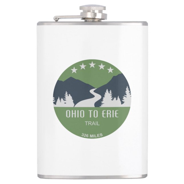 Ohio To Erie Trail Hip Flask (Front)