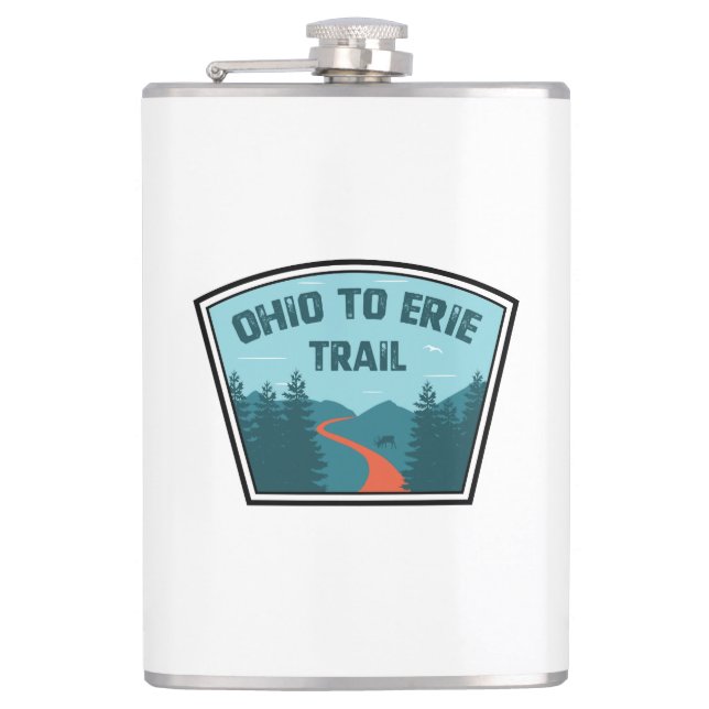 Ohio To Erie Trail Hip Flask (Front)