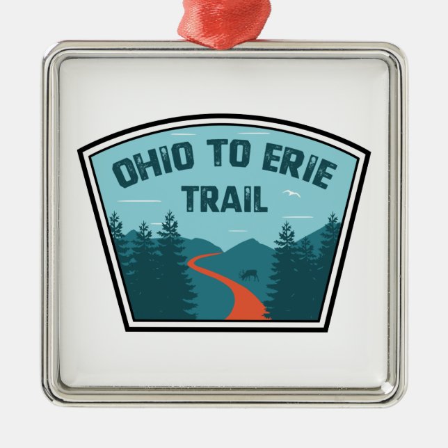 Ohio To Erie Trail Metal Tree Decoration (Front)