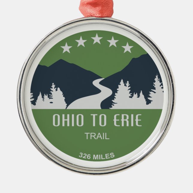 Ohio To Erie Trail Metal Tree Decoration (Front)
