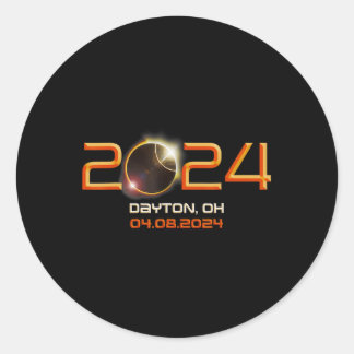 Ohio Total Solar Eclipse 2024 1  Classic Round Sticker