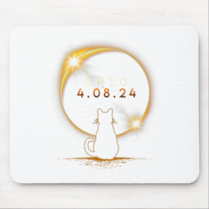 Ohio Total Solar Eclipse 2024 Cat Solar Eclipse 1  Mouse Pad