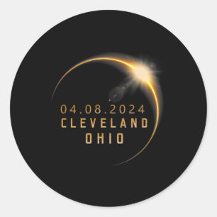 Ohio Total Solar Eclipse 2024 - Ohio Solar Eclipse Classic Round Sticker