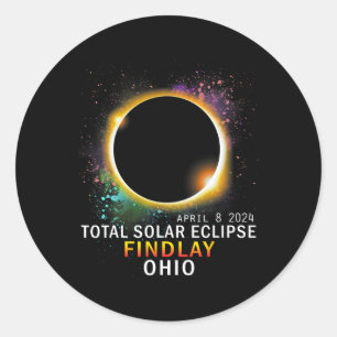 Ohio Total Solar Eclipse April 8 2024 Classic Round Sticker