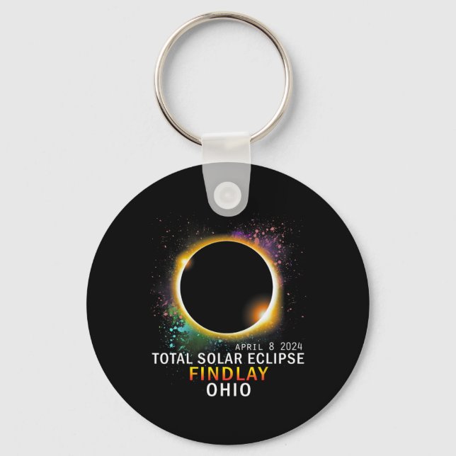 Ohio Total Solar Eclipse April 8 2024  Key Ring (Front)