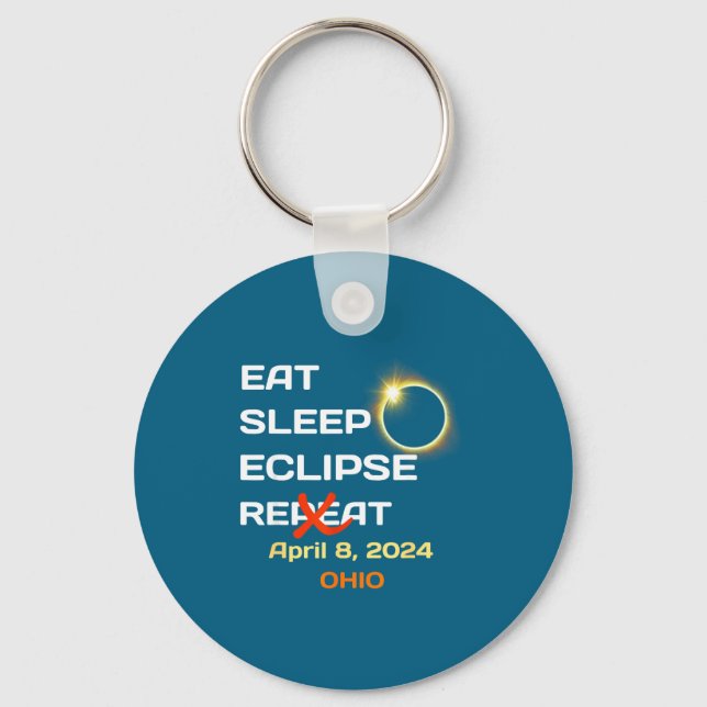 Ohio Total Solar Eclipse April Key Ring (Front)