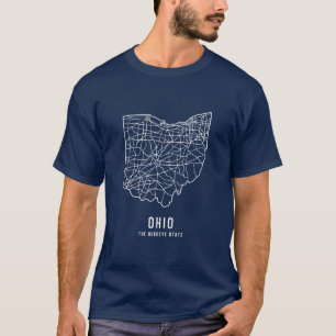 Ohio US State road map - Buckeye State map T-Shirt