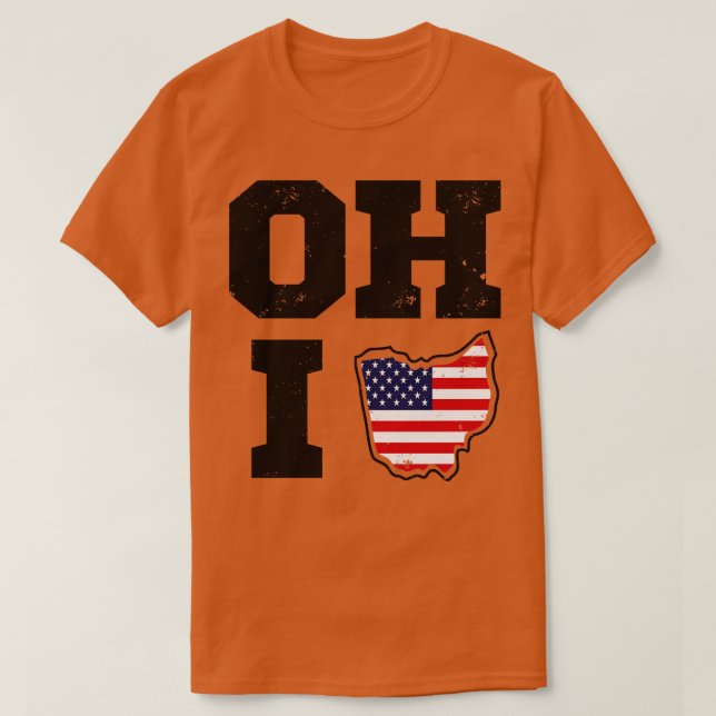 Ohio USA State Of Flag T-Shirt (Design Front)