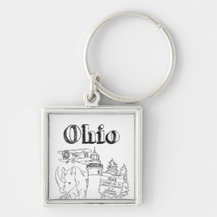 Ohio Vacation Drawing Vacation Art Travelling Desi Key Ring