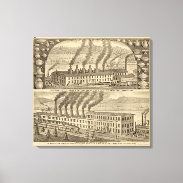 Ohio Valley Pottery, Laughlin Brothers Canvas Print (Front)