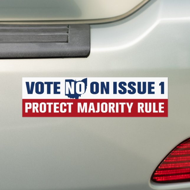 Ohio Vote No On Issue 1 Bumper Sticker (On Car)