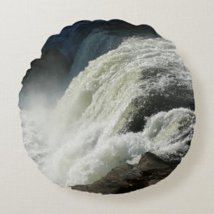 Ohiopyle Falls in Pennsylvania Round Cushion
