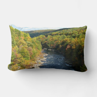 Ohiopyle River in Fall I Pennsylvania Autumn Lumbar Cushion